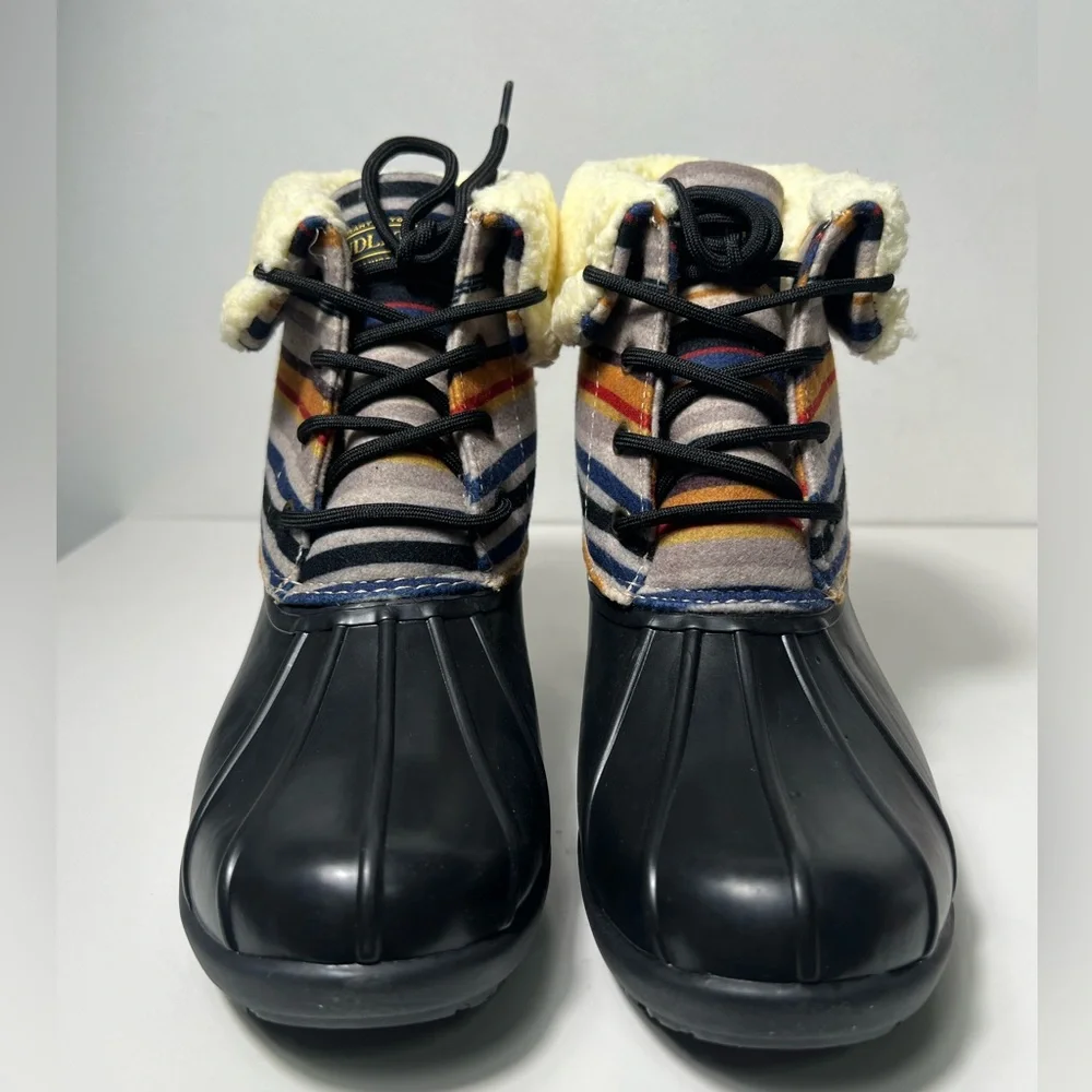 Pendleton Bridger Stripe Wool Duck Multicolor Striped Winter Rain Boots_5